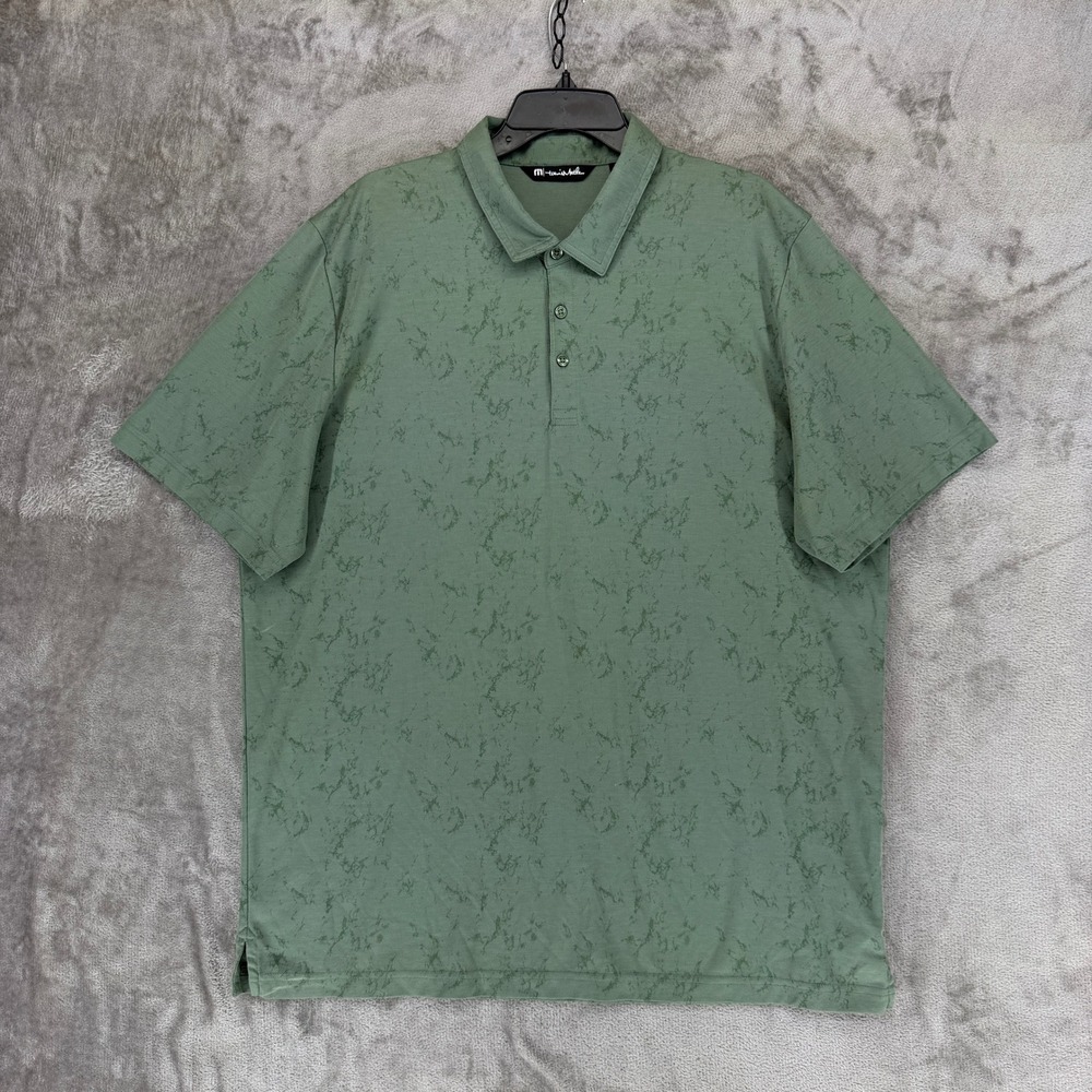 TravisMathew Polo Shirt Mens XXXL Short Sleeve Green Graphic EUC